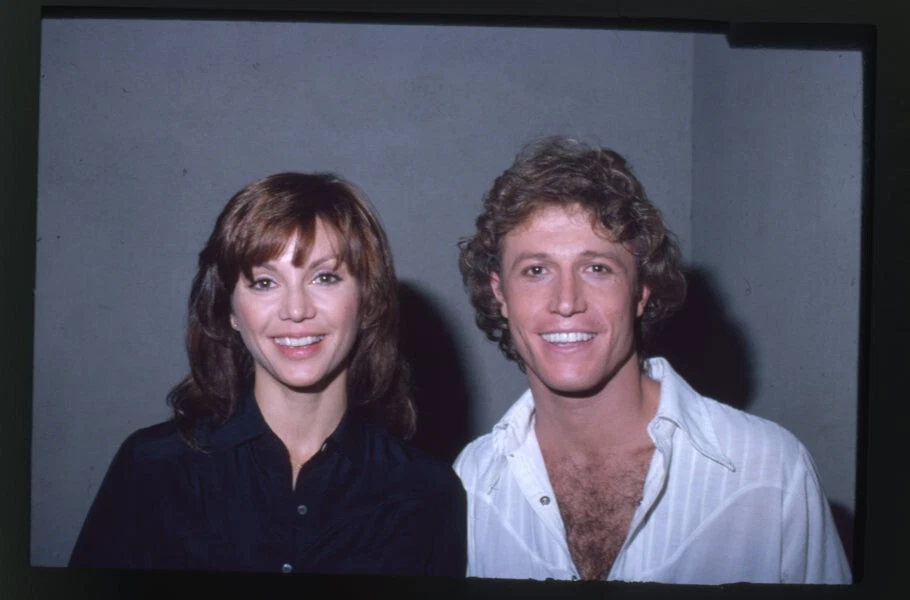 Victoria Principal Andy Gibb 1970's Sexy Open Shirt Original 35mm Transparency  - Image 1 of 1