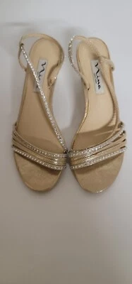  SANDALIAS MUJER NINA NEW YORK TALLA 5,5 M SUELA CUERO PEDRERÍA METALIZADAS  Foto 1 de 3