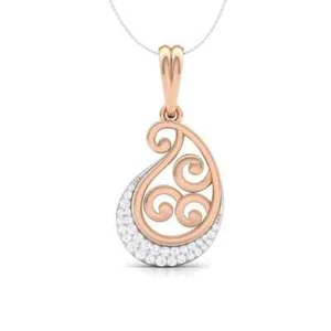 Superb Design 1.20 Ct Round Moissanite Pendant In 925 Silver With Rose Gold Fn - Picture 1 of 4
