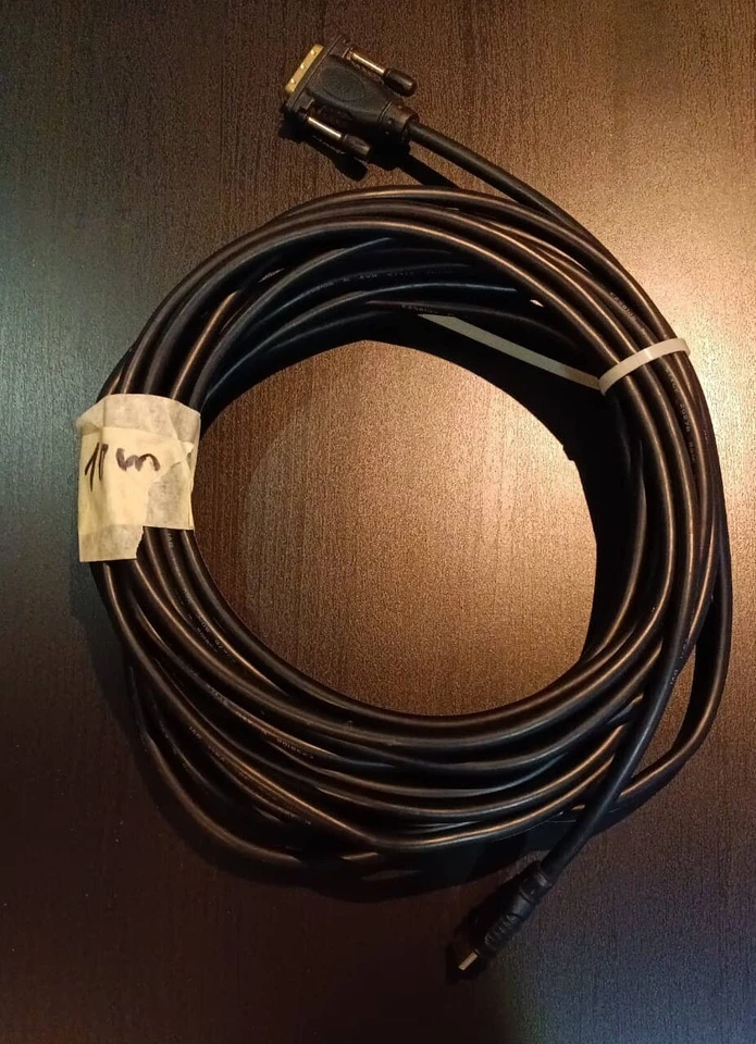 10m HDMI auf DVI Highend Kabel FULL HD PC Monitor Beamer vergoldet extra lang - Bild 1 von 1