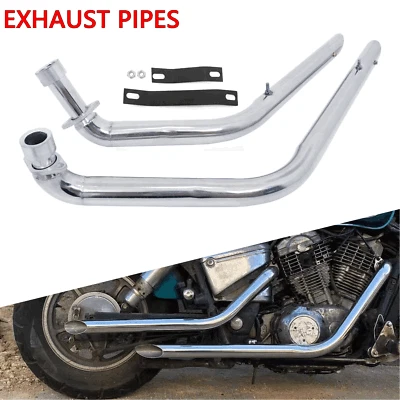For Honda VT1100 Shadow Spirit Sabre 1100 Shortshots Exhaust Pipes System Chrome Foto 1 de 4