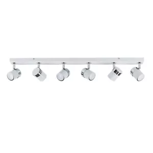 White Ceiling Light Fitting Spotlight Bar Adjustable Heads Living Room Kitchen - Picture 1 of 10