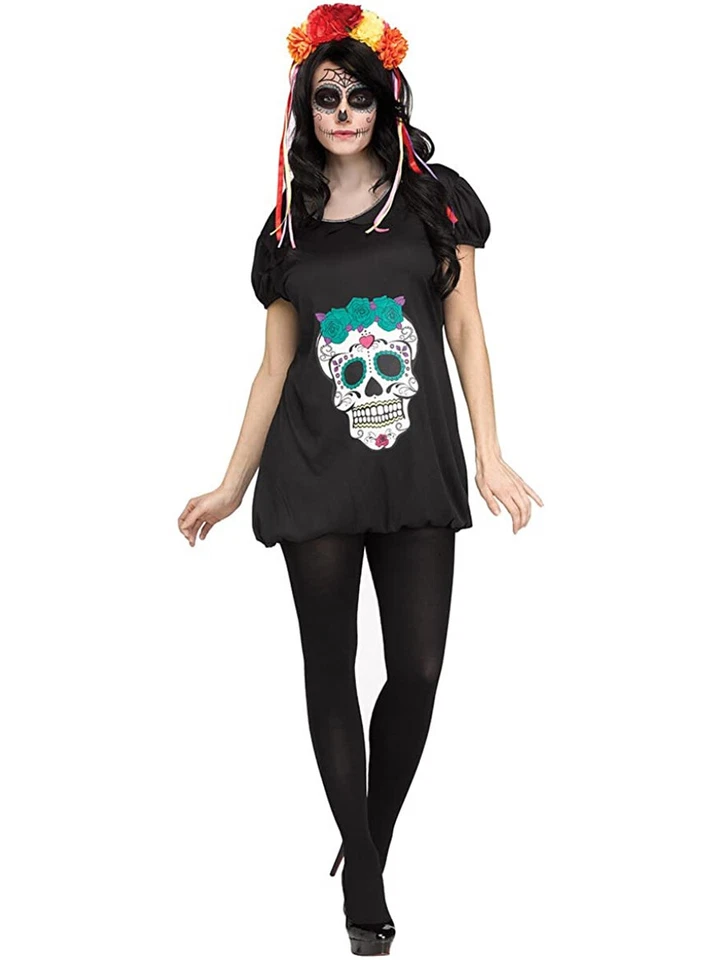 Day Of The Dead Muerta Girl Character Romper Women's Costume Small-Medium 2-8 - Image 1 of 1