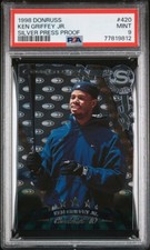 KEN GRIFFEY JR. 1998 DONRUSS SILVER PRESS PROOF #420  PSA 9 MINT DIE-CUT