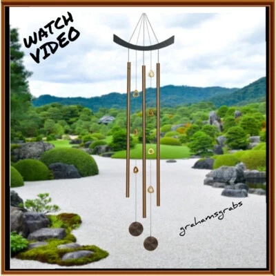 WOODSTOCK CHIMES FENG SHUI CHIME TIGERS EYE WIND CHIME CHI ENERGY CET FREE SHIP - Image 1 of 4