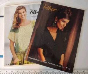Lot Tiber Knitting Pattern Booklets 26 & 33 Sweaters Cardigan Vest Tops Women's  - Picture 1 of 7