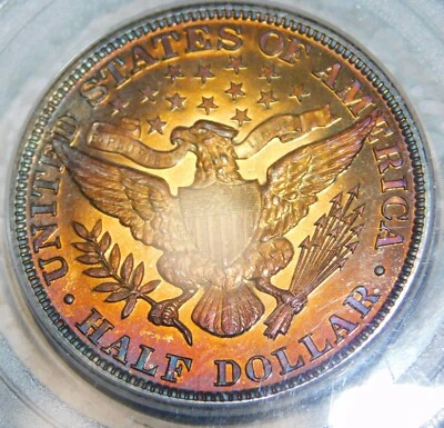 1900 Barber Half Dollar Silver Proof Certified PCGS PR64 CAC Toned Sharp - Image 1 of 4