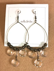 Stella & Dot Bronze Statement Chandelier Fashion Earrings Big Teardrop 4.2" 7719 - Picture 1 of 5