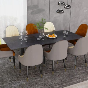 Minimalist Luxury Dining Table 180CM Extendable Kitchen Table Hardness Stone Top - Picture 1 of 24