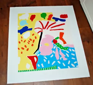 1981 Knox Martin, Flowers 6-Signed Pop Screenprint abstract still life modernist - Imagen 1 de 4