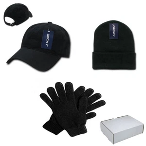 DECKY Winter Essentials Gift Boxed Set for Men - Cotton Dad Hat, Beanie, Gloves - Picture 1 of 6