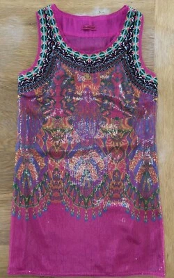 Vestido Custo Barcelona Lentejuelas Estampado Rosa - 34 Pulgadas  Foto 1 de 4