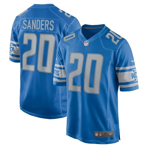 Detroit Lions Barry Sanders #20 Nike Men's Blue Official NFL Retired Game Jersey Cover