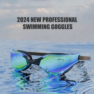 JSJM Adult Professional Swimming Goggles W/ Anti Fog, Wide View Lens, Size Strap - Picture 1 of 11