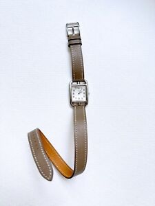 Hermes Cape Cod Watch Small Model 31mm Brand New Etoupe Double Strap