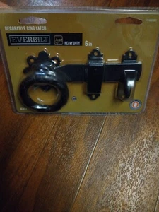 Everbilt Decorative Ring Latch Heavy Duty 6 In. Theft Protected Black - 568 281 - Picture 1 of 10