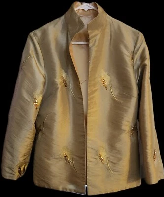 可爱复古双面夹克带亮片小麦口音 — 第 1/4 张图片