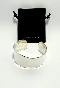 GEORG JENSEN 925 STERLING SILVER SMITHY CUFFS BANGLE 566C - Picture 1 of 7