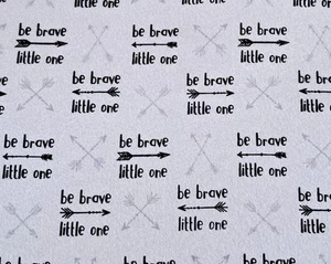 1+ Yards Be Brave Little One Arrow Baby Print 100% Cotton Flannel Sewing Fabric - Picture 1 of 1