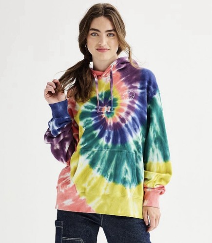 OFF WHITE NUOVA felpa con cappuccio avorio Ella arcobaleno tinta unita grande 100% cotone