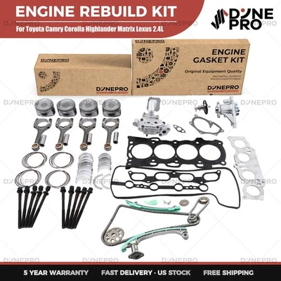 Overhaul Engine Rebuild Kit Fits 2002-2009 Toyota Camry Highlander 2.4L 2AZFE — 第 1/4 张图片