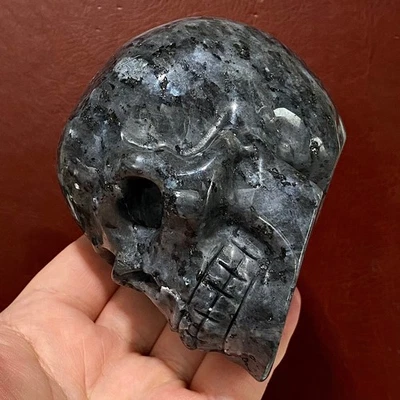 Black Obsidian Skull - Glossy Gothic Sculpture - Healing Crystal Art - 1.9LB - Image 1 of 4
