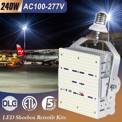 DLC 240W LED Retrofit Kit 5700K Replace 1000W MH HPS Parking Lot Shoebox Lights - Image 1 of 4