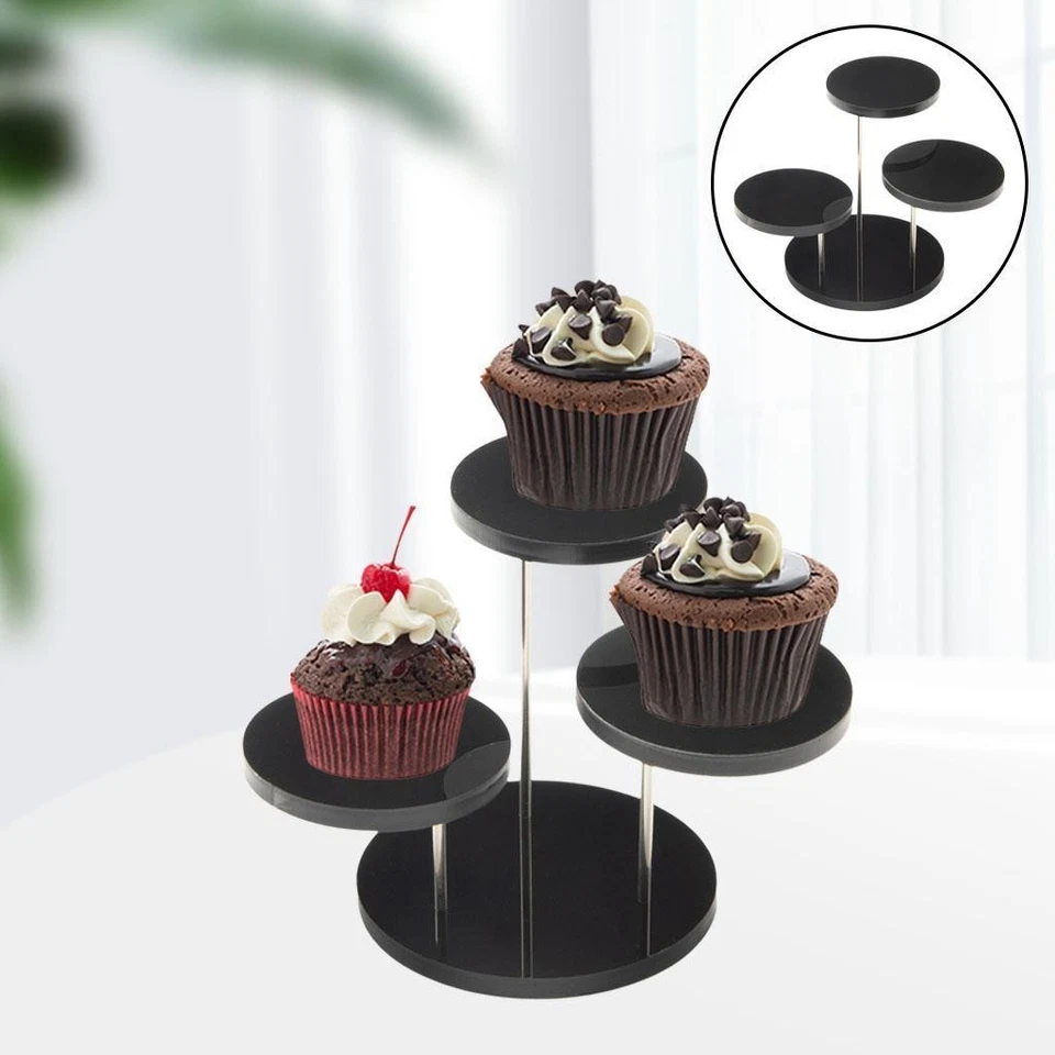 Soporte para pasteles escalonados soporte para cupcakes reutilizable para decoración de fiestas de cumpleaños de escritorio Foto 1 de 1