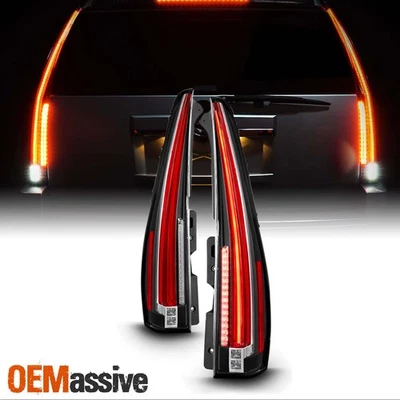 Fits 2007-2014 Cadillac Escalade ESV 2 in 1 LED Tail Lights Set - Black - Image 1 of 4