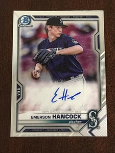2021 Bowman Chrome Prospects Auto Emerson Hancock #CPA-EHA Auto Mariners - Picture 1 of 2