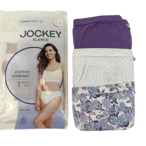 Jockey Elance Size 6 Medium French Cut Cotton Comfort 3 Pair Panties NWT - Picture 1 of 8