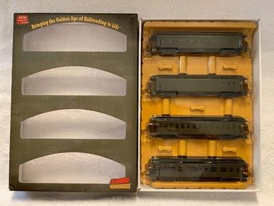 Juego de 4 vagones de pasajeros Roundhouse #84830 escala HO Great Northern Overland Foto 1 de 4