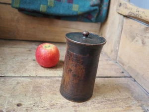 Georgian Turned Wood Container Snuff Tobacco Box - Picture 1 of 12