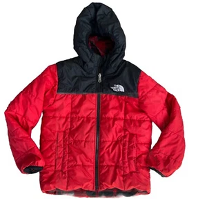 The North Face Boys Small 7/8 Reversible Winter Jacket Red/Black *Flaw - Picture 1 of 15