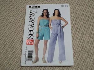 Neu UNCUT See & Sew B6010 by Butterick Misses' Jumpsuit & Schärpe 4-20 S-M-L-XL-XXL - Bild 1 von 2