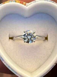 2 Ct Round IGI Certified Lab Grown Diamond Solitaire Wedding Ring 950 Platinum - Picture 1 of 7
