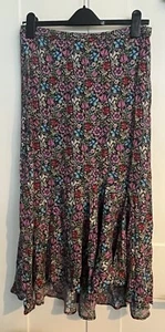 MNG Mango Long Colourful Floral Skirt - Slightly Higher In The Front - Size Med - Picture 1 of 9