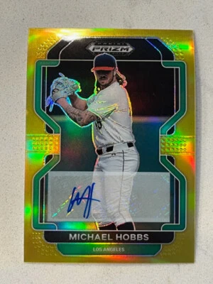 MICHAEL HOBBS Dodgers 2022 Panini Prizm Draft GOLD PRIZM Autograph AUTO # 9/10 - Image 1 of 2