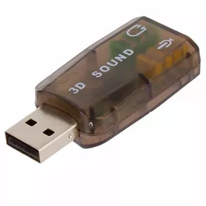 USB 2.0 To Mic Speaker Audio 5.1 Ch Channel 3D Sound Card Adapter Virtual For PC - Picture 1 of 2