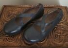 Array Criss Cross Strap Slip On Shoes Women?S Size 7.5 Black Leather Low Wedge
