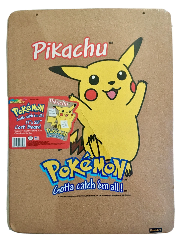 Sealed Vintage Pokemon RoseArt Pikachu Cork Board 17 X 23” - Image 1 of 4