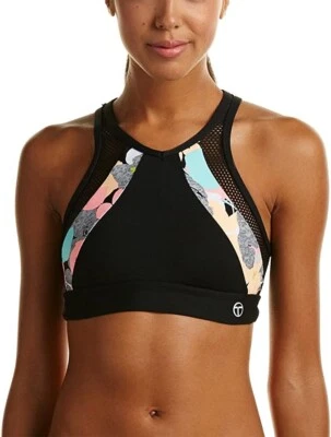 Sujetador deportivo Trina Turk para mujer Pop camuflaje malla recortada trasera detallado, múltiple, L Foto 1 de 2