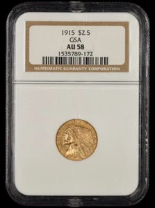1915 2,5 $ Gold NGC AU58 GSA - Bild 1 von 4