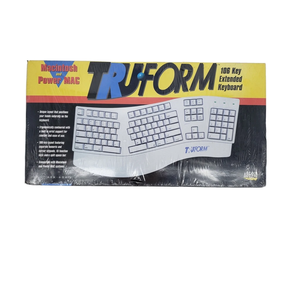 New Adesso Truform Keyboard AEK_606 106 ADB Port Old Stock Sealed Old Stock  - Image 1 of 4