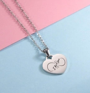💖 Kette Herz Edelstahl Silber Geschenk Infinity unendliche Liebe 🎁 20 x 20 mm - Bild 1 von 1