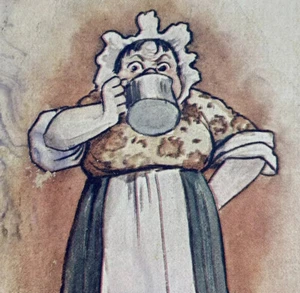 c1905 Drink To Me Only With Thine Eyes Comic Humor Postcard Postmark No Stamp - Picture 1 of 10