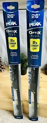 "Lote X2 Par de Escobillas Limpiaparabrisas Peak Optix Plus 26"" Curvas Previene Lluvia Nieve Hielo OTP261" Foto 1 de 4