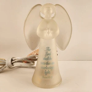 Avon Angel Accent Lamp Blessed Gift Collection Clear w Blue 9.5"T Isaiah 60:19 - Picture 1 of 9