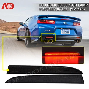 For Cadillac ATS 2013-2018 XT5 LED Bumper Reflector Light Rear Red Smoked 2PCS - Picture 1 of 7