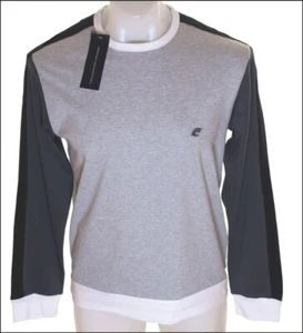 New Men's French Connection Long Sleeved T Shirt Embroidered Grey - Picture 1 of 2